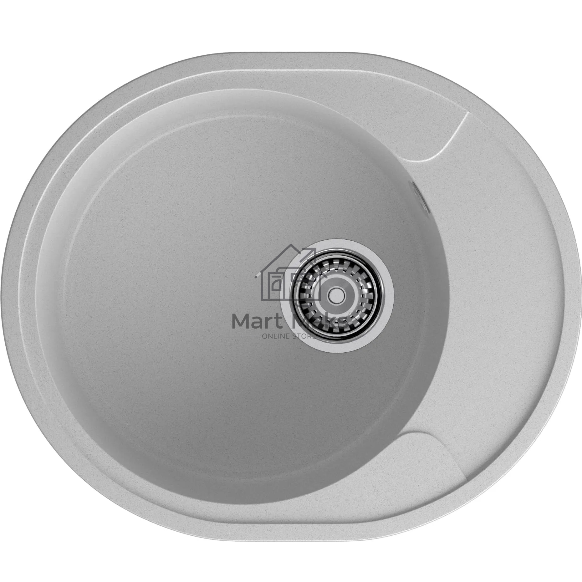 Мойка GRANFEST URBAN 857L 1-чаша+крыло 570*480мм, монтаж: врезной, материал: кварц, серый