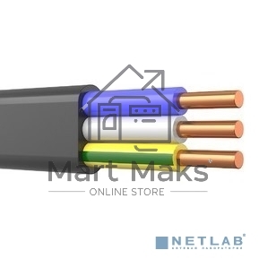 Кабель силовой медный Rexant ВВГ-Пнг(А)-LS 3x2,5 мм², 50 м, ГОСТ 31996-2012, ТУ 16.К71-310-2001