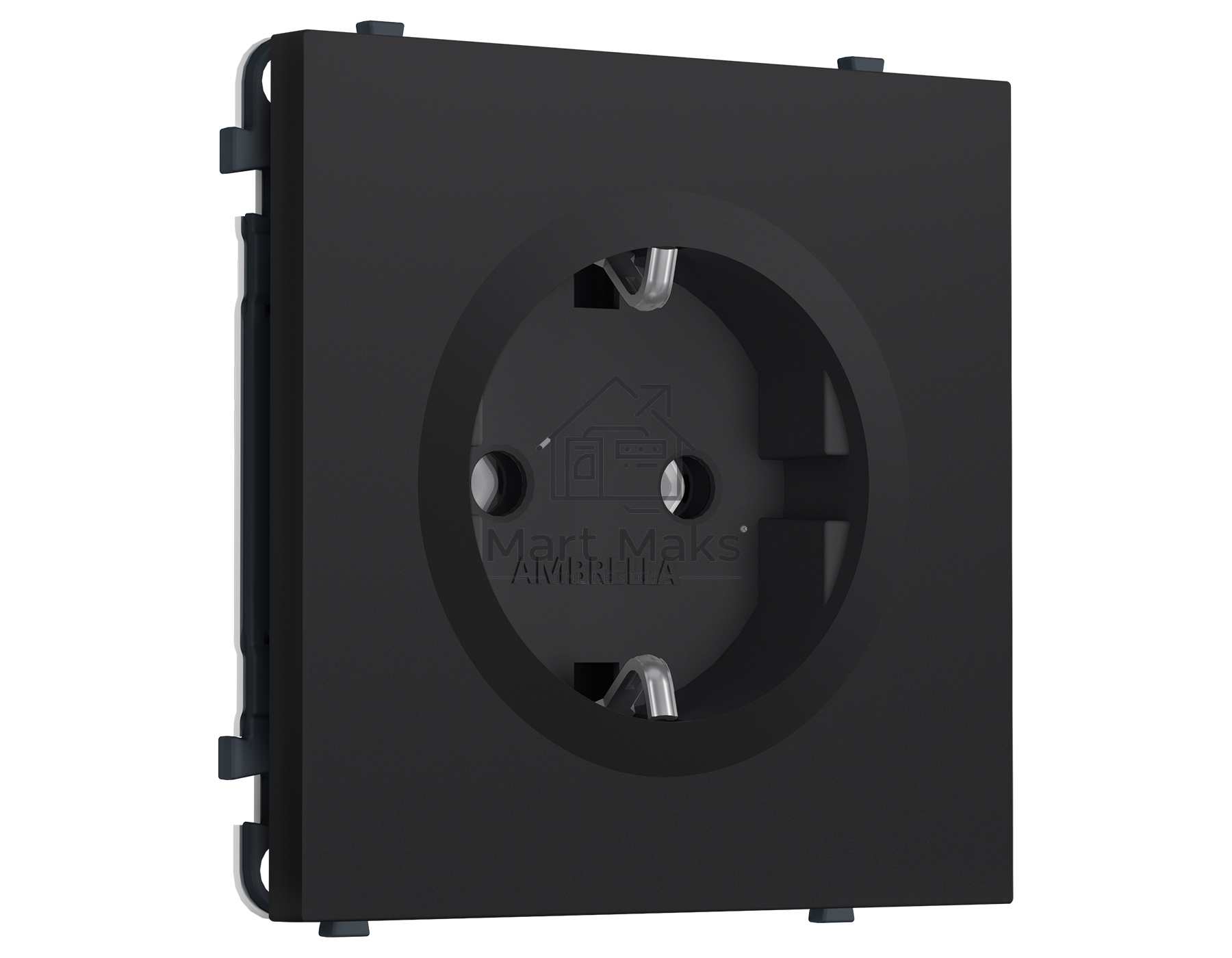 Комплект механизма электрической розетки SIGMA Черный Мягкое касание 50Hz 2P+E с/з 16A-250V QUANT PRO (SP9860, PR141)