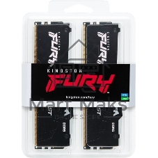 Оперативная память Kingston Fury Beast Black RGB, DDR5, 64Gb (2x32 Gb), 5200 MHz, CL40, радиатор, RGB, черный