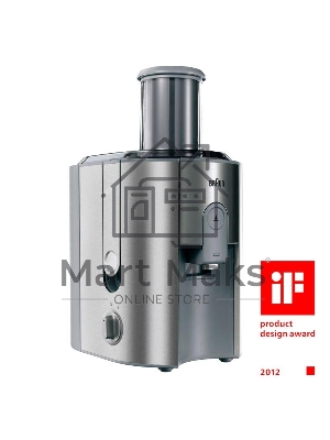 Соковыжималка центробежная Braun J700 1000Вт рез.сок.:1250мл. серебристый