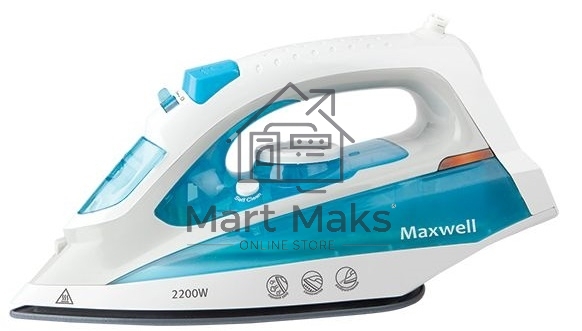 Утюг Maxwell MW-3055B белый/голубой 2200W