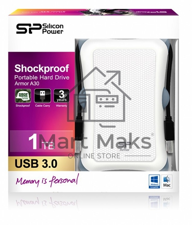Внешний жесткий диск Silicon Power USB 3.0 1Tb A30 SP010TBPHDA30S3W Armor 2.5