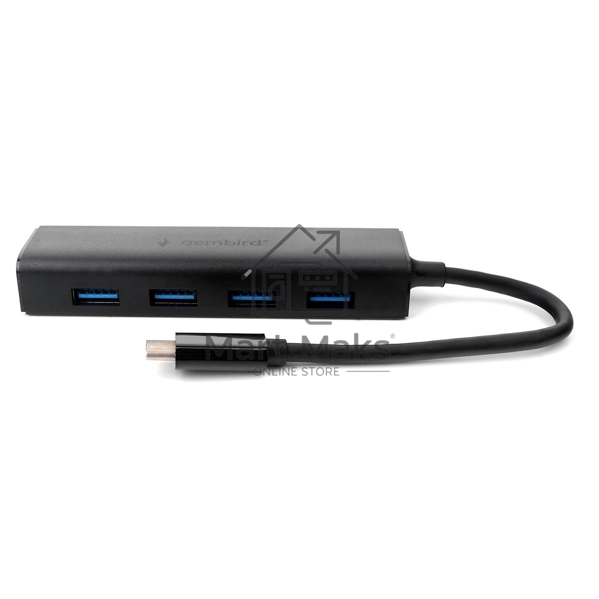 Концентратор USB 3.0 Gembird UHB-C364, 4 порта, Type-C, с доп питанием