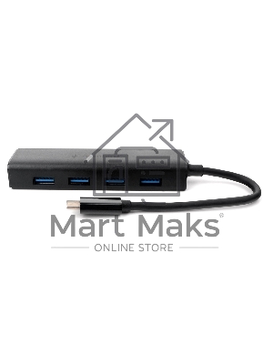 Концентратор USB 3.0 Gembird UHB-C364, 4 порта, Type-C, с доп питанием