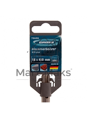 Бур по бетону PRO, 18 х 450 мм, SDS PLUS Gross
