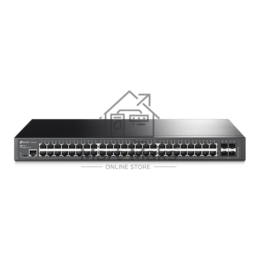 Коммутатор Jetstream 48-port gigabit L2+ managed switch with 4-gigabit uplink ports, 48 10/100/1000Mbps RJ-45 port, 4 1000Mbps SFP slots