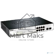 Коммутатор D-Link DGS-1210-10P/F3A, 8×1 Гбит/с + 2×1 Гбит/с SFP, настраиваемый
