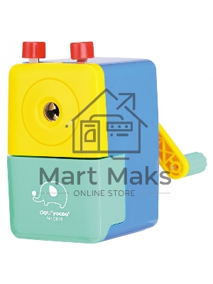 Точилка для карандашей механическая Deli E0616, 1 отверстие, пластик, ассорти, коробка