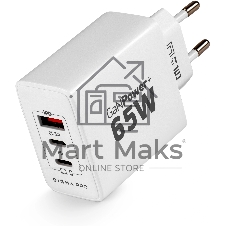 Сетевое зарядное устройство Digma Pro DPW6B 65W 3.25A (PD+QC) 2хUSB-C/USB-A универсальное белый (DPW6B5GX12WH)
