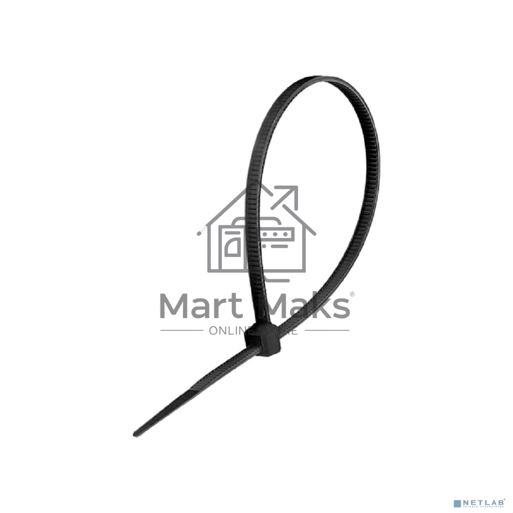 Стяжка (хомут) нейлоновая ExeGate EX293132RUS CV66-300x7.5B (нейлон 6.6, 300x7.5мм, неоткрывающаяся, halogen free, -40°C - +85°C, черная, 100 шт)