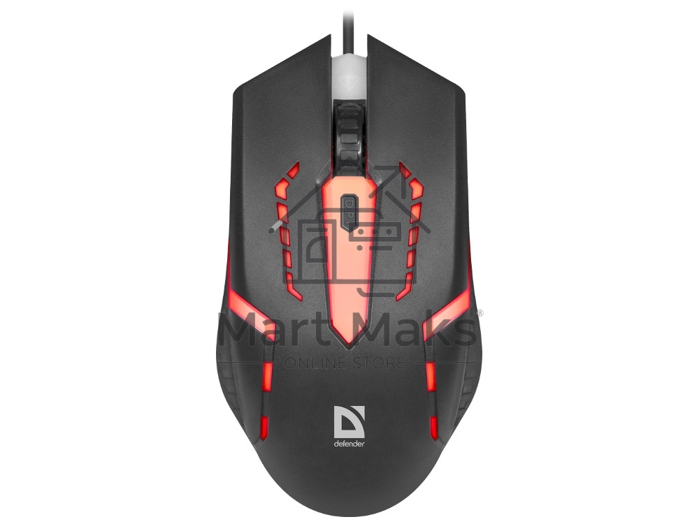 Мышь проводная Defender Hit MB-601 черный, 1200 dpi, USB, кнопки - 4