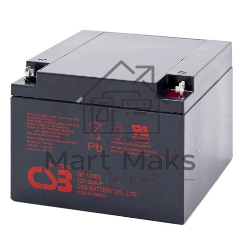 Батарея CSB GP-12260 (12V, 26Ah) для UPS клеммы F2
