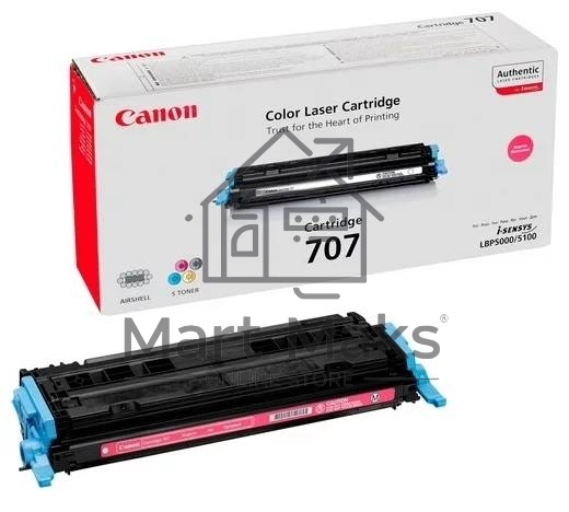 Картридж лазерный Canon 707M (9422A004) Magenta пурпурный, 2000 стр., для LBP 5000/5100