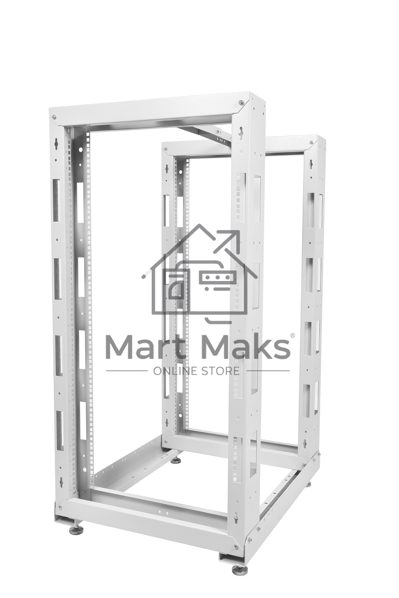 Стойка двухрамная ЦМО СТК-24.2 24U 620ммX800мм направл.закл.гайки 250кг серый