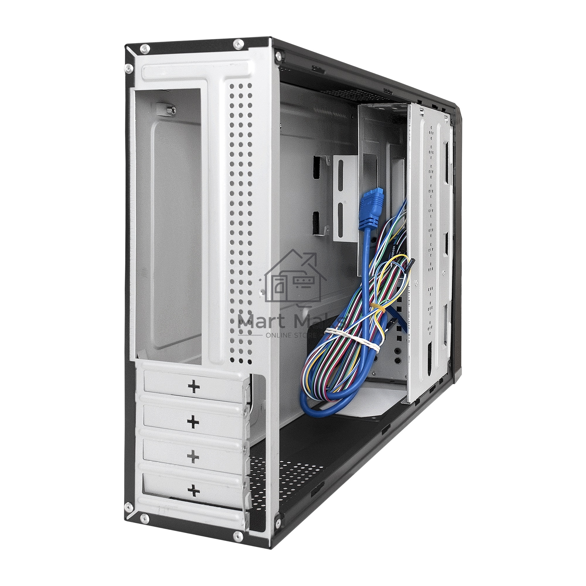 Компьютерный корпус Desktop ExeGate MI-207U-400W-8 (miniITX/mATX, БП M400 с вент. 8см, 1*USB+1*USB3.0, аудио, черный)