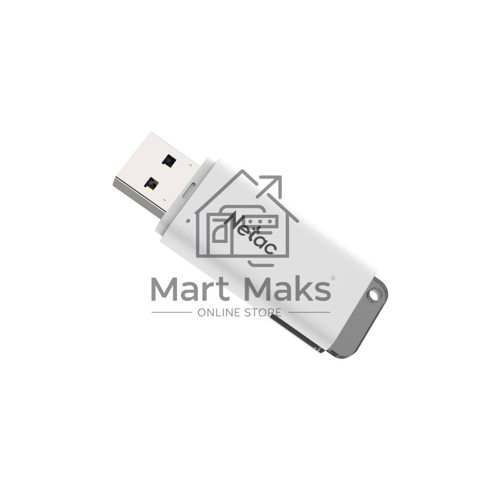 Флешка USB R/W R/W Netac U185 32Gb <NT03U185N-032G-30WH>, USB3.0, с колпачком, пластиковая белая