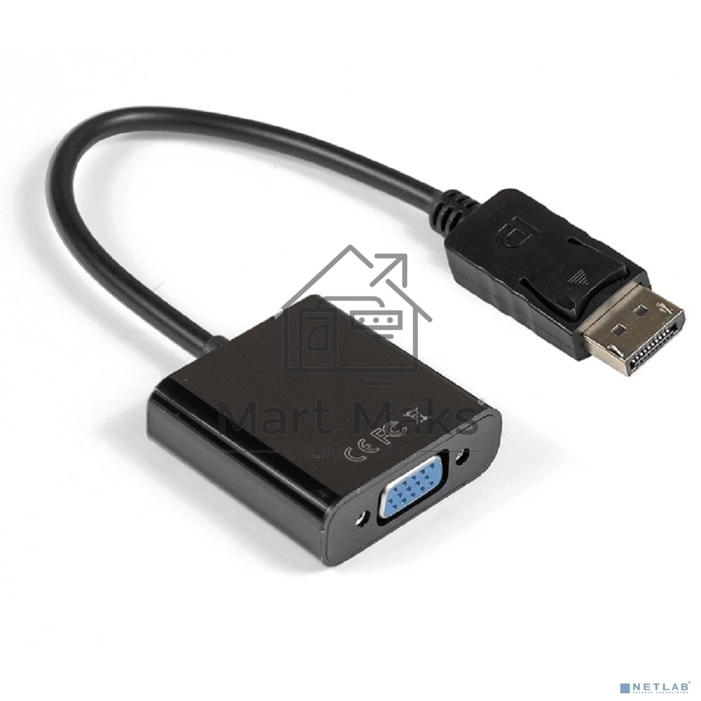 Кабель-переходник ExeGate EX284910RUS DisplayPort-VGA ExeGate EX-DPM-VGAF-0.15 (20M/15F, 0,15м)
