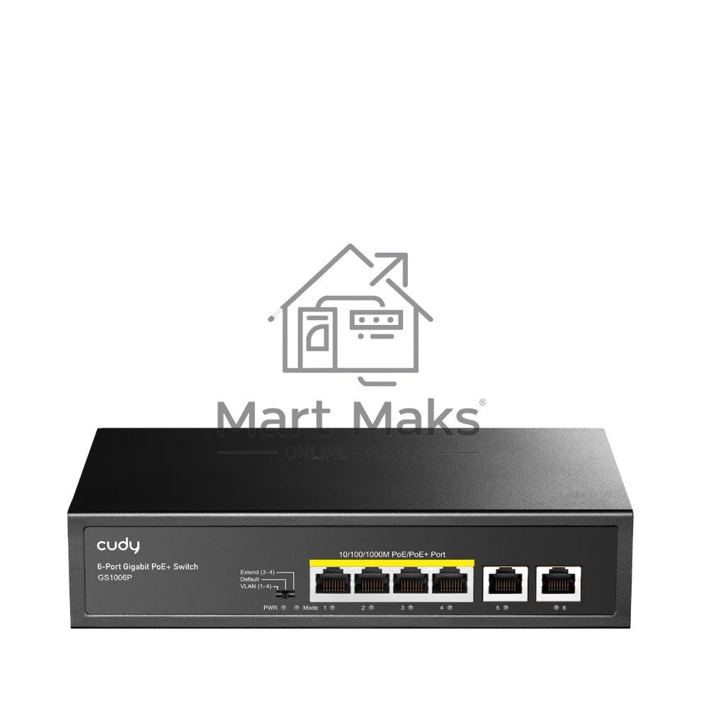 Коммутатор Cudy GS1006P (L2) 6x1Гбит/с 6PoE+ неуправляемый
