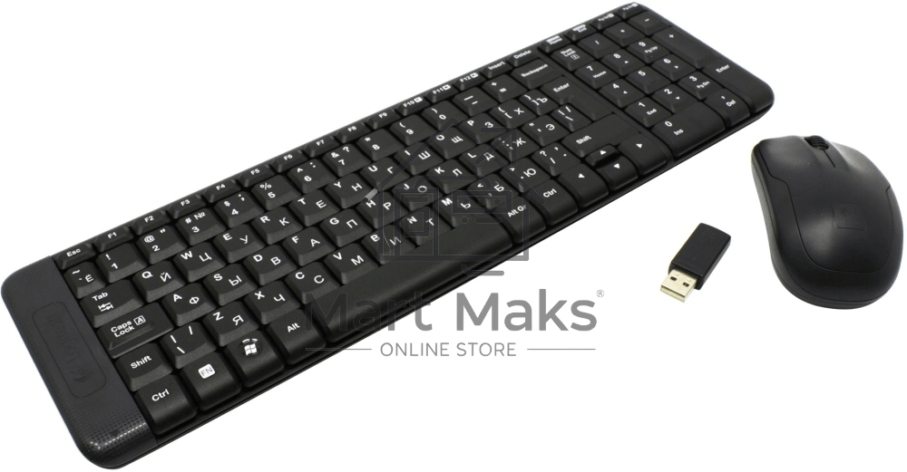 Клавиатура + мышь Logitech MK220 клав:черный мышь:черный USB беспроводная