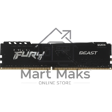 Оперативная память Kingston Fury Beast Black, DDR4, 8GB (1x8GB), 3200MHz, CL16, с радиатором, черный