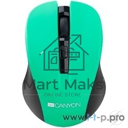 Мышь беспроводная Canyon MW-1 зеленый, 1200 dpi, радиоканал, USB, кнопки - 4