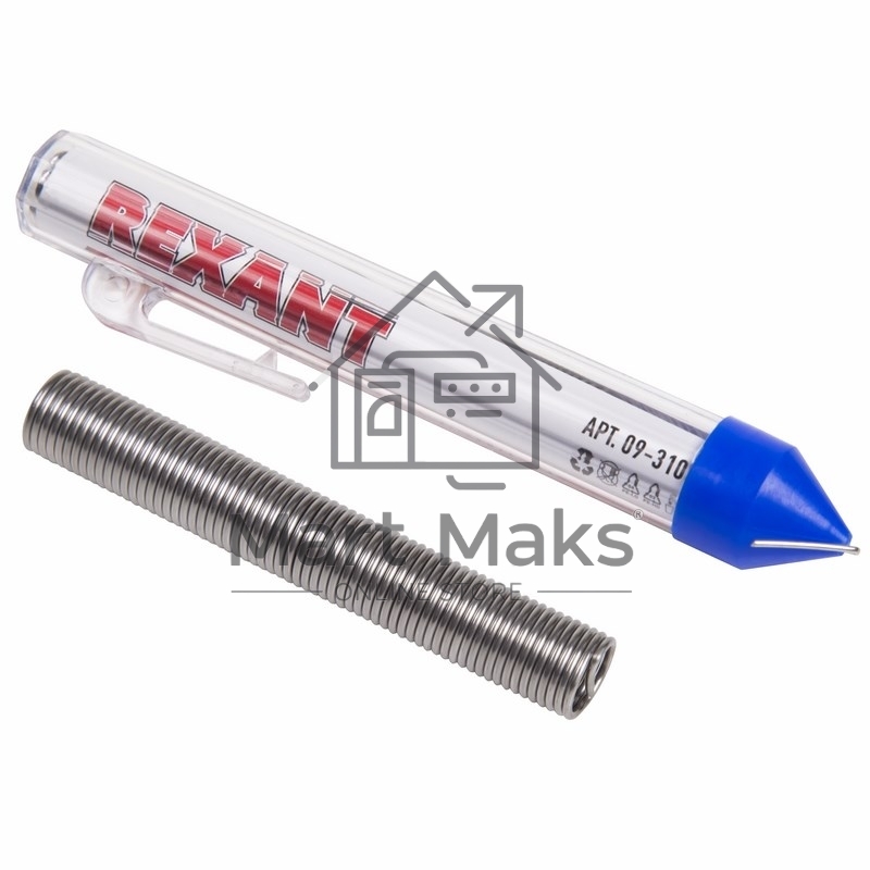 Припой с канифолью 20гр. d=1.0мм (Sn60 Pb40 Flux 2.2%) Rexant 09-3103