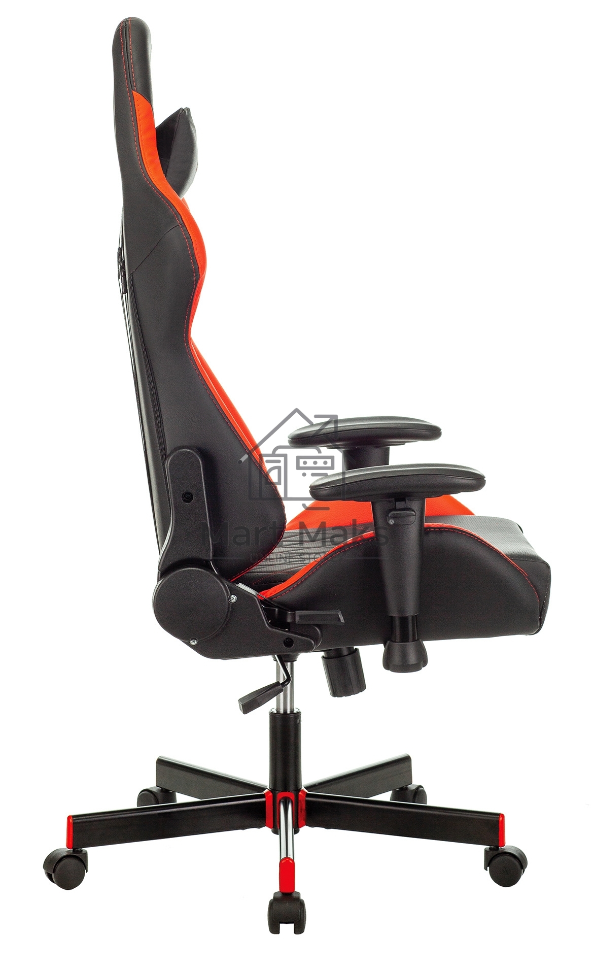 Кресло игровое A4Tech Bloody GC-870, черный/красный ромбик, эко.кожа, крестовина пластик