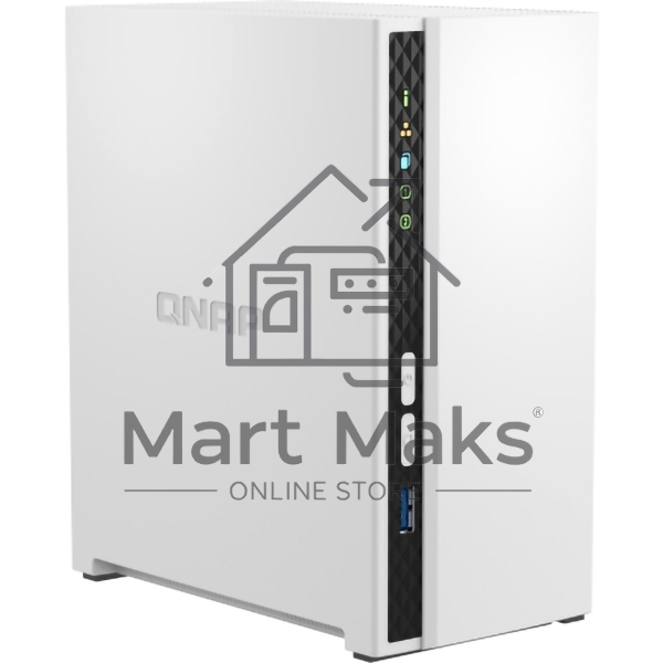 Сетевое хранилище SMB QNAP TS-233 NAS 2 HDD trays. ARM 4-core Cortex-A55 2.0GHz, ram 2 GB (max), 1x1GbE, 2xUSB 2.0 port,1xUSB 3.2 Gen 1