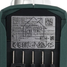 Дрель-шуруповерт Metabo PowerMaxx BS 12 6010365000, 12 В, 2 Ач, 40 Нм, щеточный