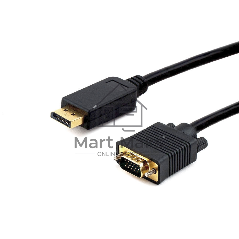 Кабель DisplayPort->VGA Cablexpert CCP-DPM-VGAM-5M, 5м, 20M/15M, черный, экран, пакет