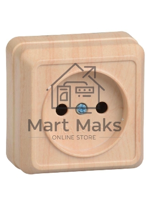 Розетка 1-м ОП Октава 10А IP20 без заземл. сосна ИЭК ERO10-K03-10-DC