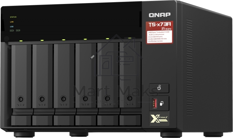 Сетевое хранилище без дисков SMB QNAP TS-673A-8G NAS, 6 trays 3,5