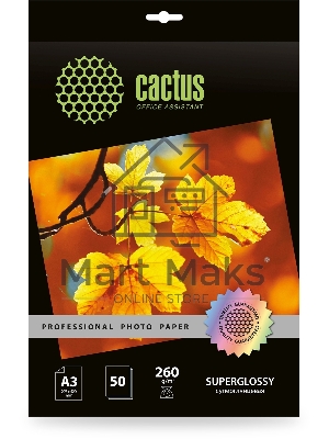 Фотобумага Cactus Prof CS-HGA326050 A3/260г/м2/50л./белый глянцевое для струйной печати