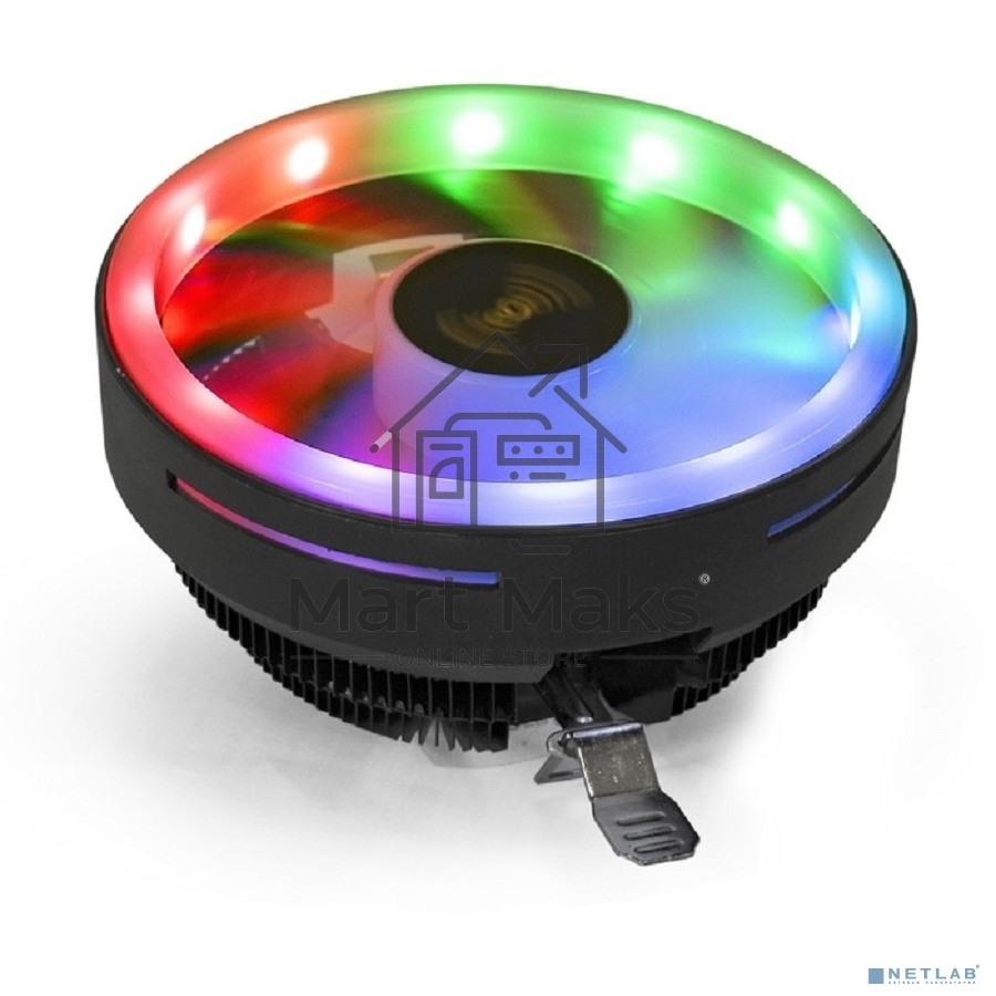 Кулер для процессора ExeGate Dark Magic EE126R-PWM.RGB черный, 120 мм, алюминий, 2000 об/мин, 24 дБ, 4 pin, 100 Вт, 67 мм