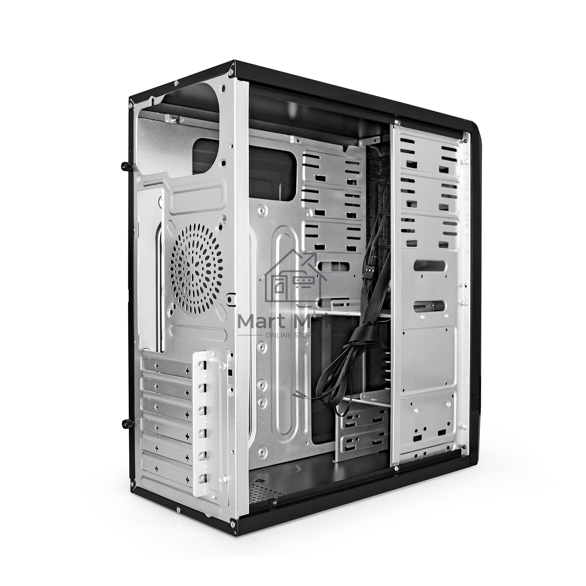 Компьютерный корпус Miditower Exegate CP-601 Black, ATX, <CP450W, 80mm>, 2*USB, Audio