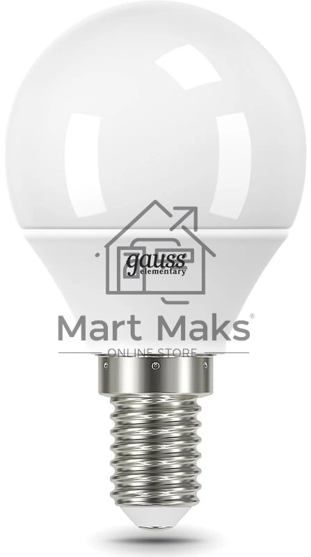 Лампа светодиодная LED Elementary Шар 12W 920lm E14 4100K 53122 Gauss