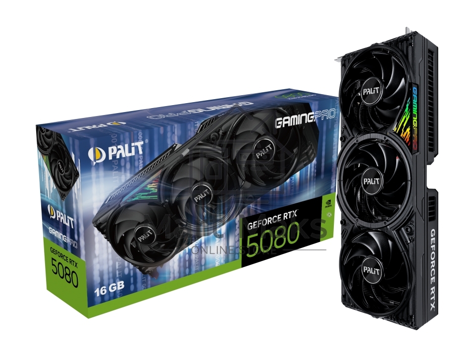 Видеокарта Palit PA-RTX5080 GAMINGPRO 16GB GDDR7 256bit 3xDP HDMI 3FAN RTL