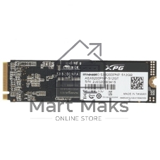 Накопитель SSD XPG SX8200 Pro, 512 Gb, PCIe 3.0 x4, M.2 2280, NVMe, R/W 3350/2350, с радиатором