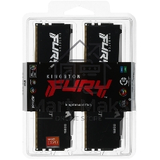 Оперативная память Kingston Fury Beast, DDR5, 32Gb (2x16GB), 5600MHz, CL36, DIMM, с радиаторами, RGB, черный