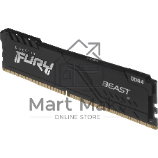 Оперативная память Kingston Fury Beast Black, DDR4, 8GB (1x8GB), 3200MHz, CL16, с радиатором, черный