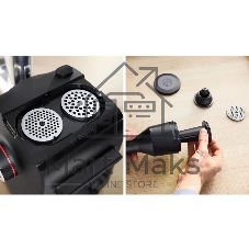 Мясорубка электрическая Bosch MFWS440B черный, 1900 Вт, 2.5 кг/мин, реверс, защита от перегрузки, насадки - 7