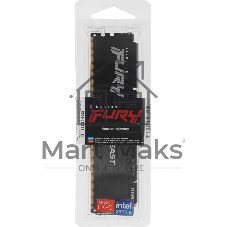 Оперативная память Kingston Fury Beast, DDR5, 32Gb (1x32GB), 6400MHz, CL32, DIMM, радиатор, черный