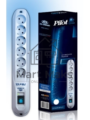 Сетевой фильтр Pilot GL 7м (6 розеток) белый (коробка)