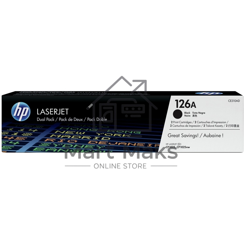 Картридж лазерный HP CE310AD черный двойная упаковка для LaserJet Pro CP102 2 х 1200 стр.