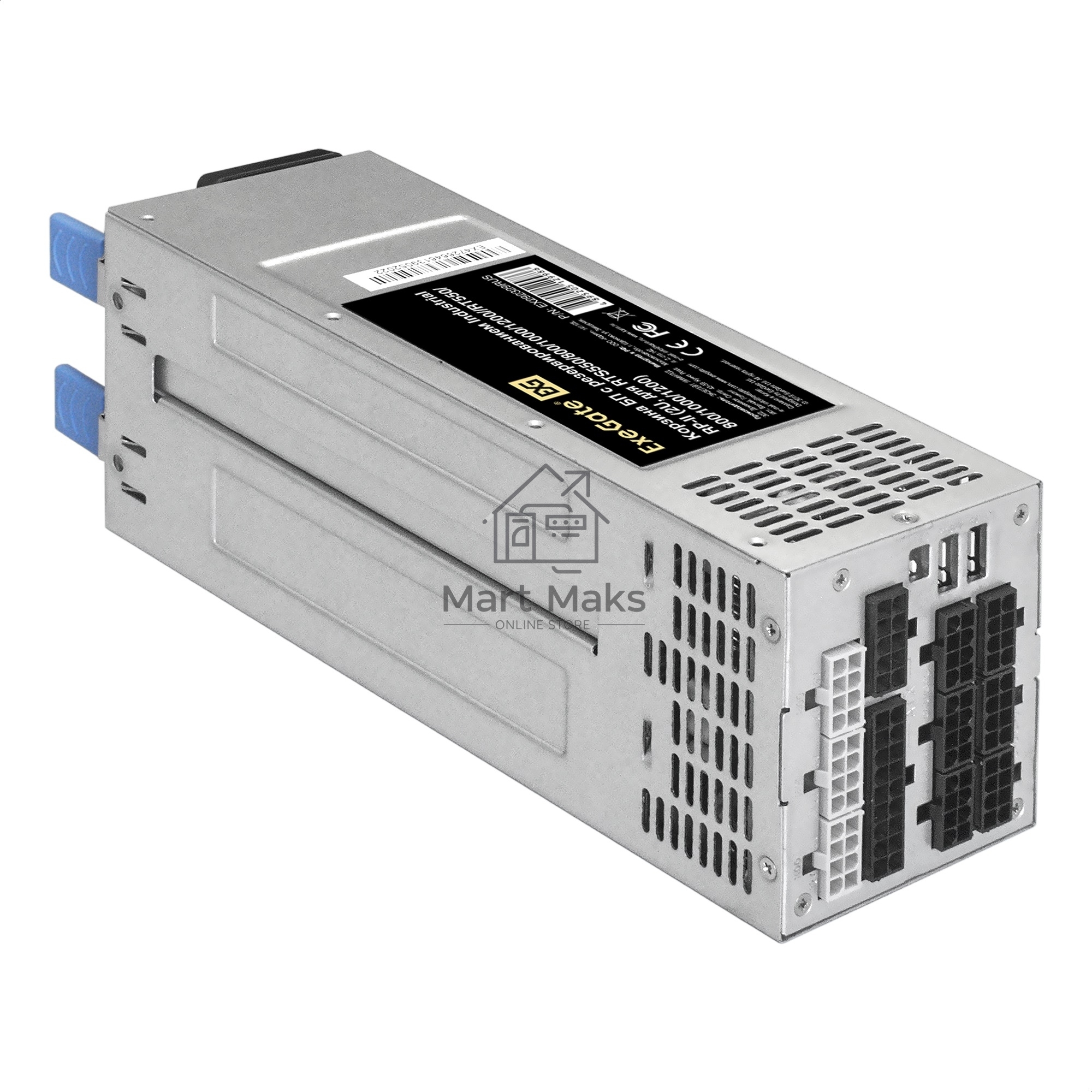 Серверный блок питания 2U Redundant 2x1000W ExeGate EX292323RUS Industrial-RTS1000 (APFC, КПД 94% (80 PLUS Platinum), 4 cm fan, 24pin, 2x(4+4)pin, 2PCIe, 2SATA, 6IDE, Cable Management)