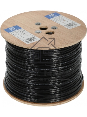 Кабель сетевой Ningbo UTP 4 пары cat5E solid 0.5мм Cu molded 305м серый outdoor стальной трос