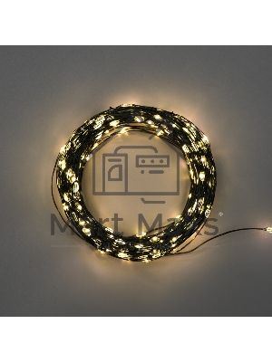 Гирлянда Роса с контроллером 30м, 300LED, IP20, 230В, зеленый провод, теплое белое свечение 