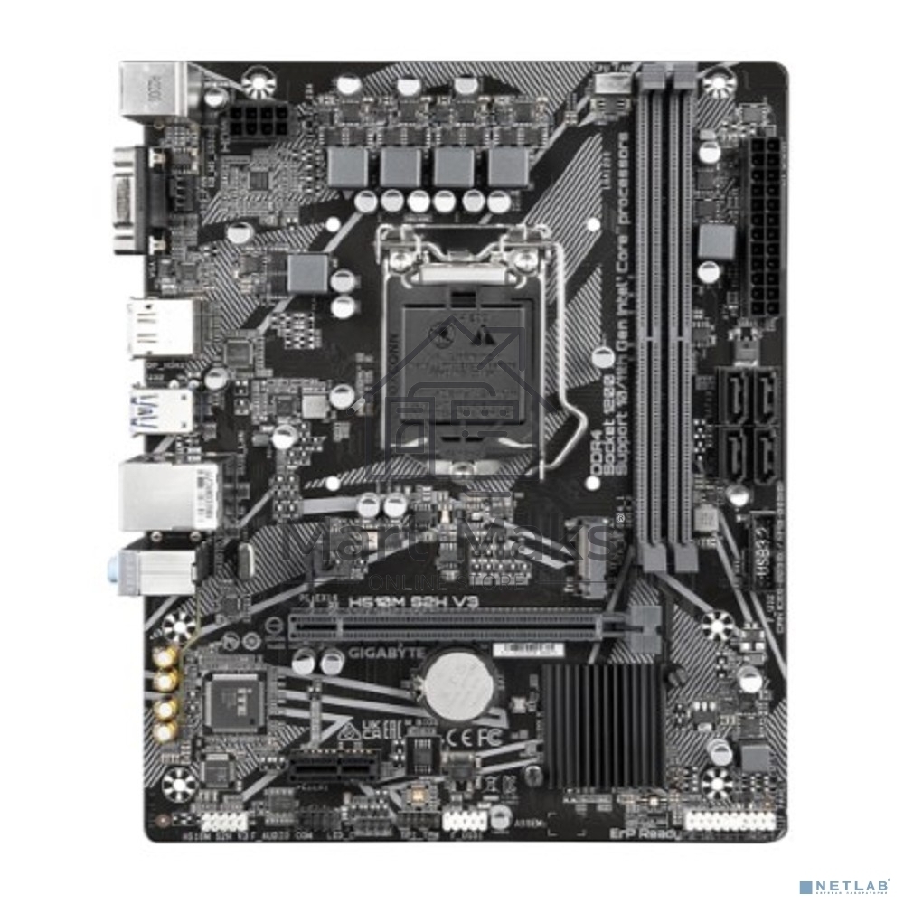 Материнская плата Gigabyte H510M S2H V3 (V2.0), LGA 1200, Intel H470, 2xDDR4, 4xSATA, 1xM.2, 1xPCIe 3.0 x16, 1xDP, 1xHDMI, 1xVGA, 1x 1Gb LAN, 2xUSB-A 3.2 Gen 1, 4xUSB-A 2.0, 3x 3.5 мм, 7.1, mATX