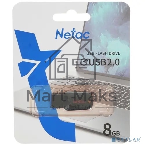 Флешка USB R/W R/W Netac U197 8Gb <NT03U197N-008G-20BK>, USB2.0, пластиковая, черная